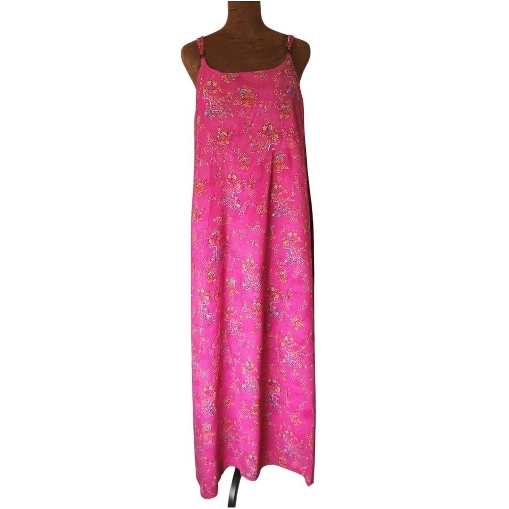 YESNO Ditsy Floral Print Sleeveless Midi‎ Dress Size 5XL Pink Tank Style Flowy